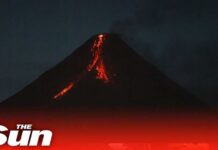 The Philippines' Mount Mayon volcano erupts as red hot lava