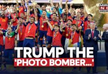 World Cup Shot Sparks Trump Uproar FIFA WC 2026: Trump Photobombs Spain's Winning Moment, Infantino Forces POTUS Out of Frame