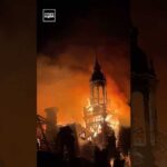 Riot Inferno Guts French Landmark Historic Limoges City Hall Collapses in Fire