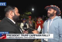 Live look at outside the Civic Center ahead of President Trump's rally later this afternoon
